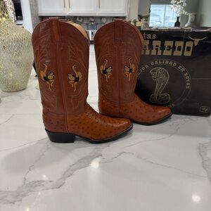Laredo Women’s Brown Ostrich Embroidered Boots